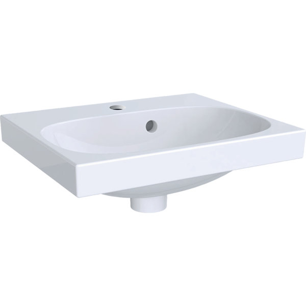 Bild von Geberit Acanto Handwaschbecken 500636, mit Hahnloch, mit Überlauf, 450x380mm, Farbe: Weiß, mit KeraTect