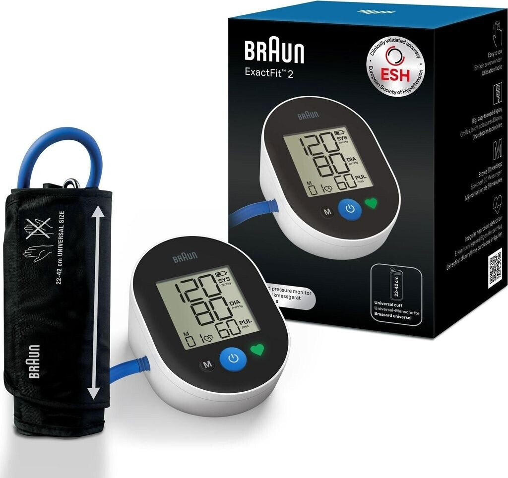 Bild von Braun Oberarm-Blutdruckmessgerät »ExactFit™ 2 BUA4050EU«, 30 Speicherplätze, farbcodierte Anzeige, Arrythmieerkennnung