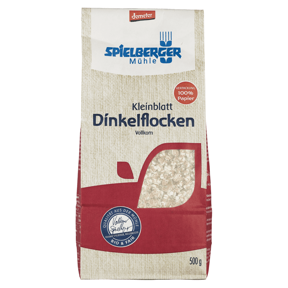 Bild von Spielberger Mühle Bio-Dinkelflocken, Vollkorn, Kleinblatt, 500 g