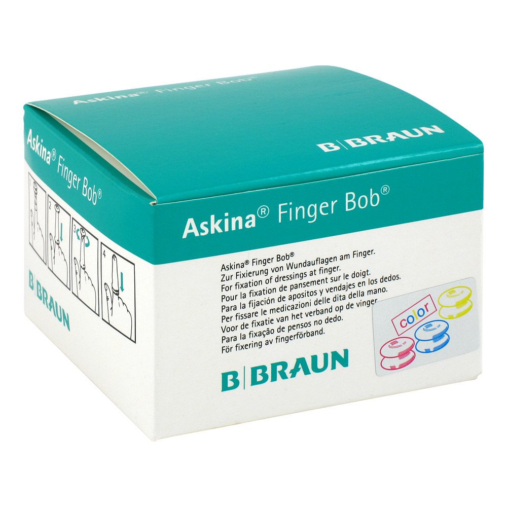 Bild von Askina Finger Bob farbig I Fingerfixierverband mit dem pfiffigen Dreh I 50 Stück