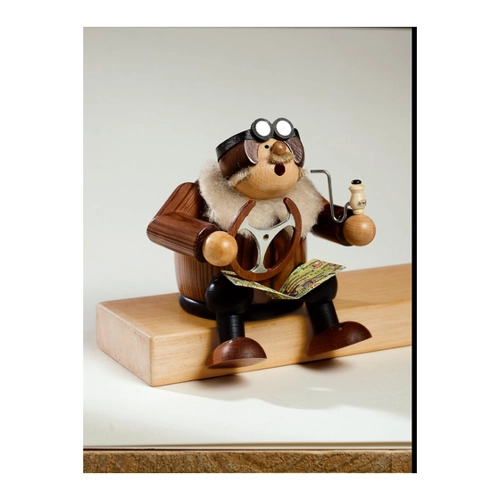 Bild von KWO Olbernhau Räuchermann Kantenhocker-Pilot, 15 cm, Mehrfarbig