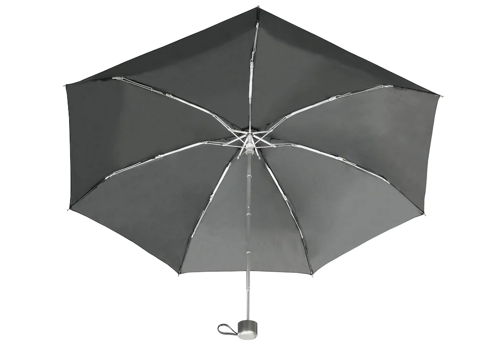 Bild von EuroSCHIRM® Taschenregenschirm »Der kleine Riese, schwarz«, besonders leicht, super flach und extra klein