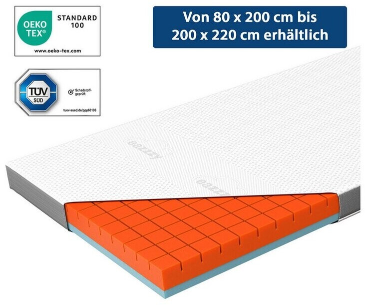 Bild von Genius eazzzy Premium Cube Topper – 120 x 200 cm, Höhe 9 cm, ergonomischer Matratzentopper, 2 in 1 Wende-Topper mit Fester und weicher Seite, Atmungsaktiver Mesh-Bezug, mit Eckschlaufen, waschbar
