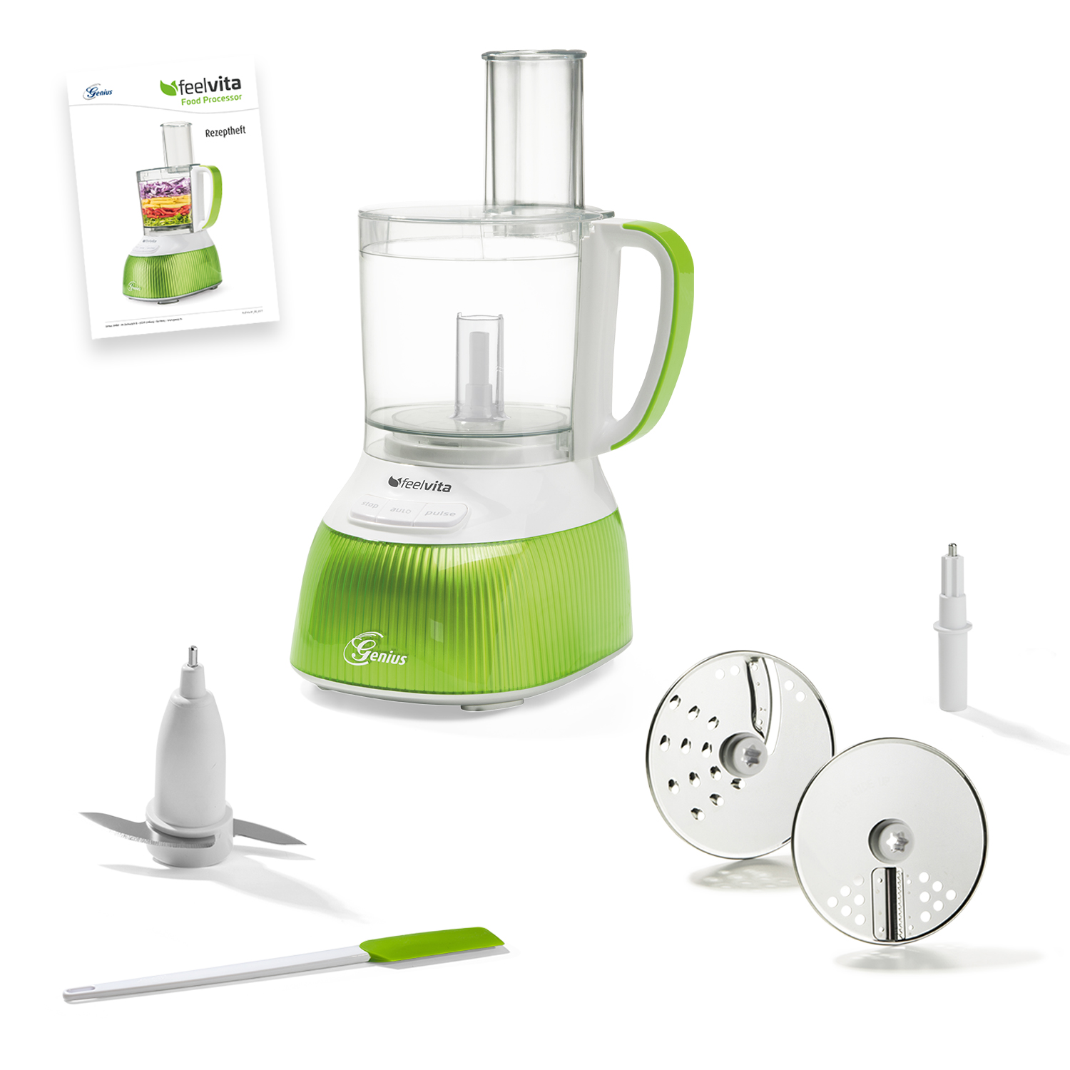 Bild von Feelvita Food Processor | inkl. GRATIS Julienne Scheibe (Set 10tlg.)