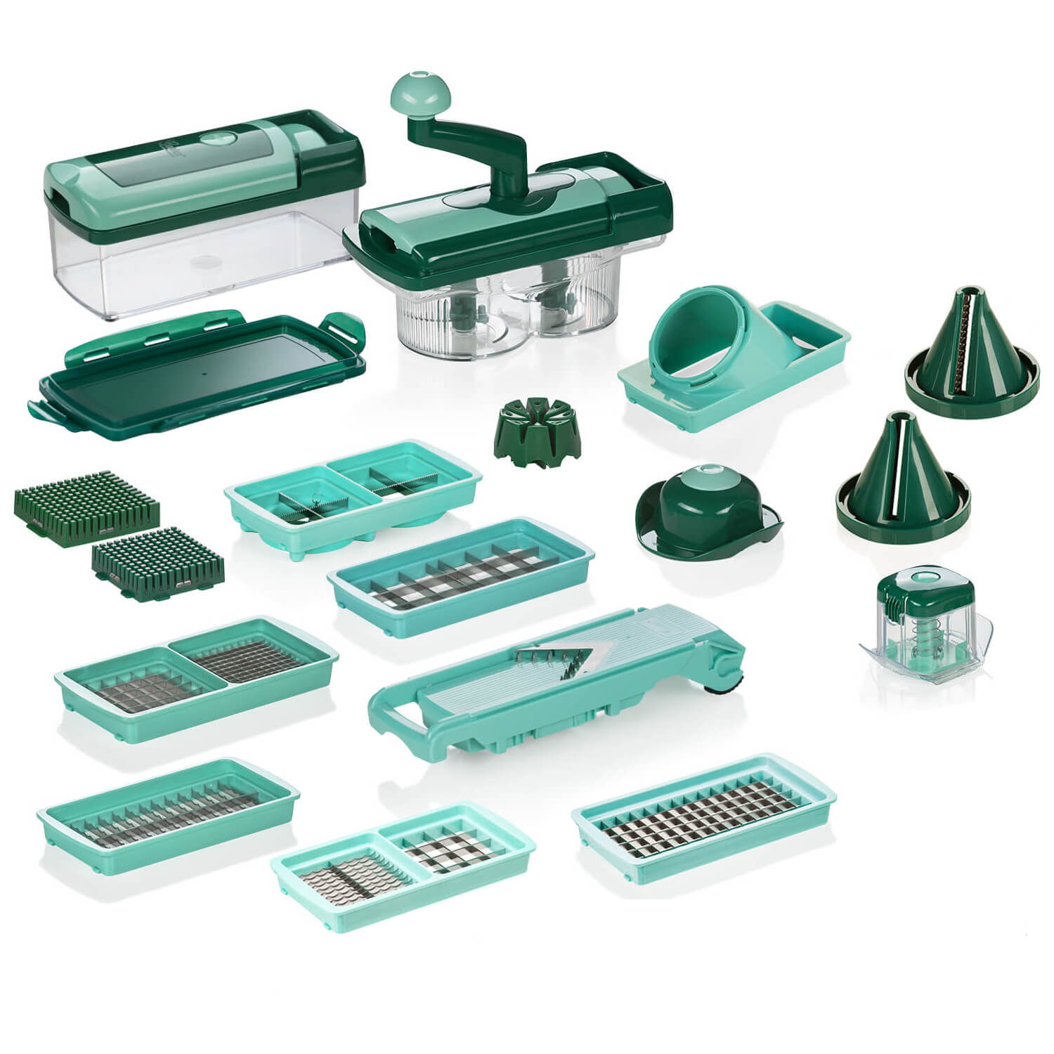 Bild von Genius Gemüseschneider Nicer Dicer Fusion smart Gemüsehobel, Obst Gemüse Zerkleiner Zwiebelschneider Tomatenschneider 28 tlg.
