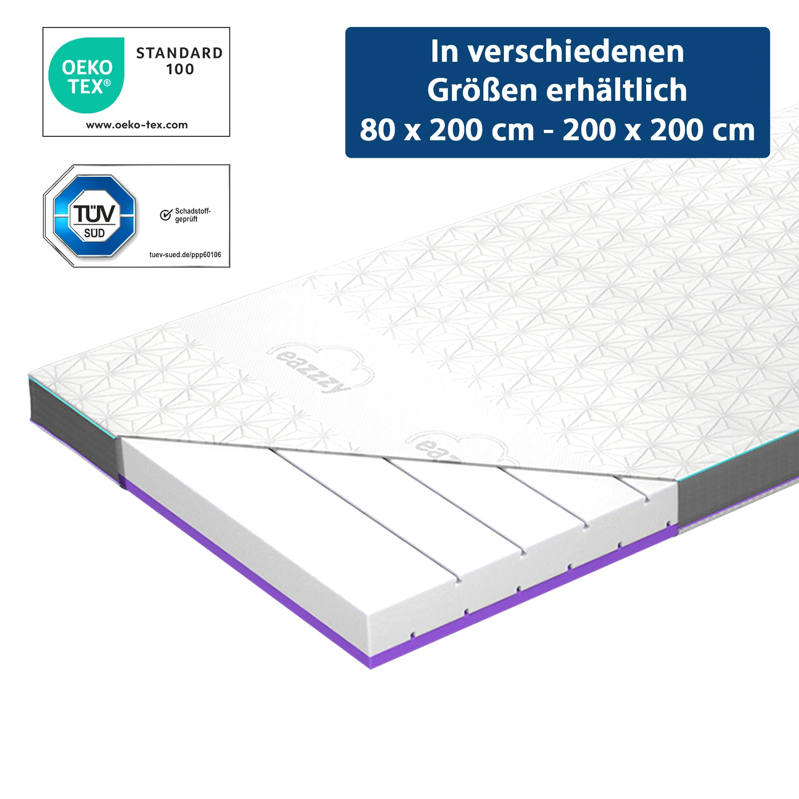 Bild von eazzzy Topper Deluxe Clima Control | 200 x 200 x 9 cm