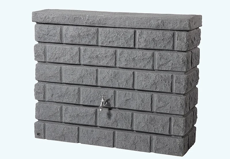 Bild von GARANTIA Regentonne ROCKY Wandtank 400 Liter dark granite