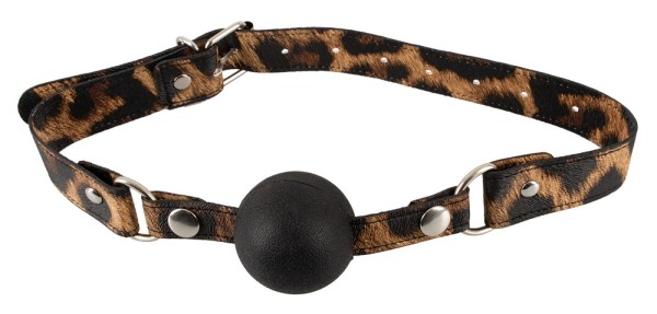 Bild von Knebelball aus Silikon im Leo-Look
