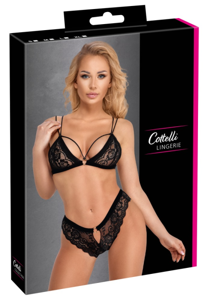 Bild von Cottelli LINGERIE Soft BH und Slip Set schwarze verführerische Spitze