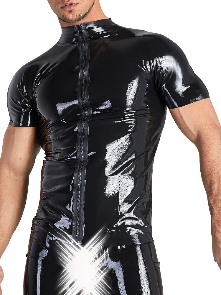 Bild von Latex-Zipshirt, schwarz (XXL)