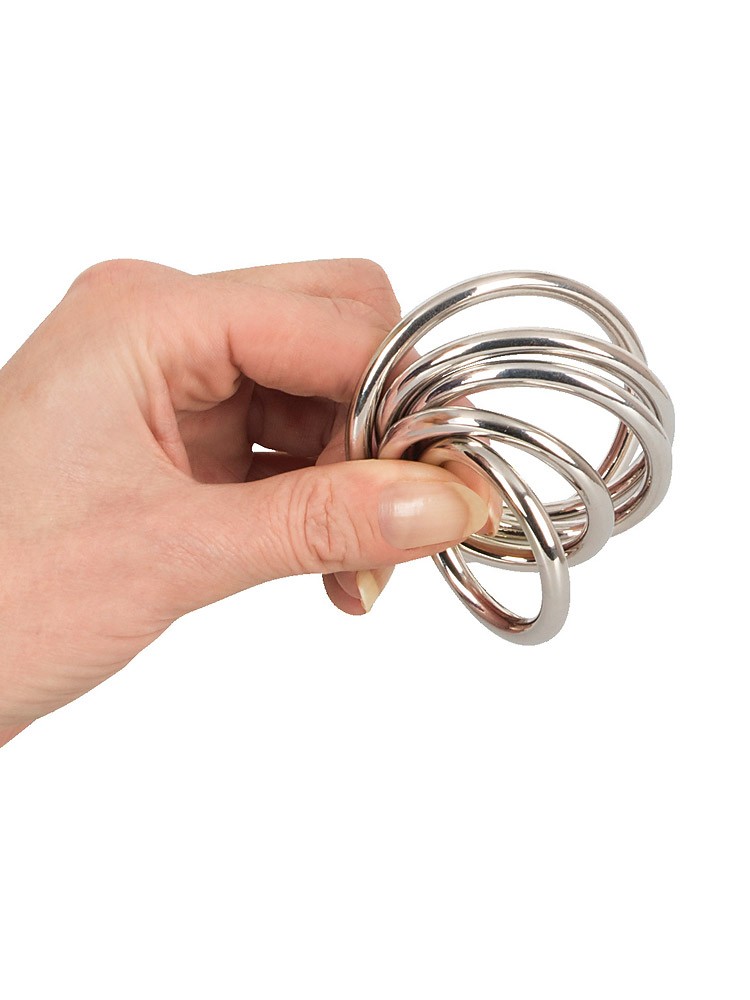 Bild von 5-teiliges Penis-/Hodenring-Set "Professional" |  Carbonstahl 5 mm stark | Bad Kitty