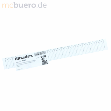 Bild von Ultradex, Zubehör Präsentieren, M bis F (Mo bis Fr) 4mm Strichabstand B280xH32mm,14xpro Streifen,VE=6 Streifen