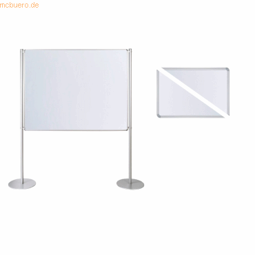 Bild von Ultradex, Präsentationstafel, Stellwand-Set Grundelement beidseitig Tellerfuss Fair B1800xH1200mm weiss