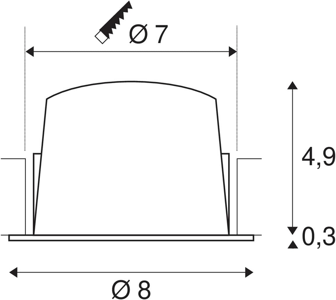 Bild von SLV Deckeneinbauleuchte NUMINOS® DL S / LED Spot, Fluter, Deckenstrahler, Deckenleuchte, Einbau-Leuchte, Innen-Beleuchtung / IP20/IP44 4000K 8.6W 790lm weiß 55Grad