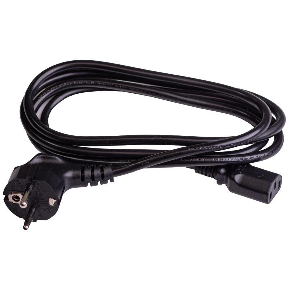 Bild von SLV Strom Anschlusskabel [1x Schutzkontakt-Stecker - 1x Kaltgeräte-Stecker C13] 1.8m Schwarz