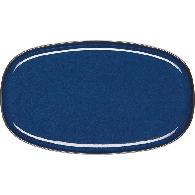 Bild von ASA SELECTION Servierplatte SAISONS Platte oval midnight blue 31 x 18 cm, Steinzeug, (Platten oval), Geschirr