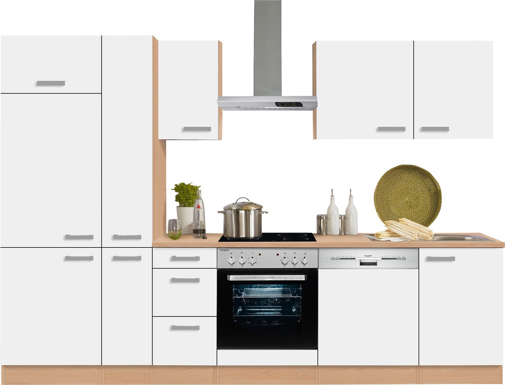 Bild von OPTIFIT Küchenzeile "Odense", mit E-Geräten, Breite 300 cm mit 28 mm starker Arbeitsplatte