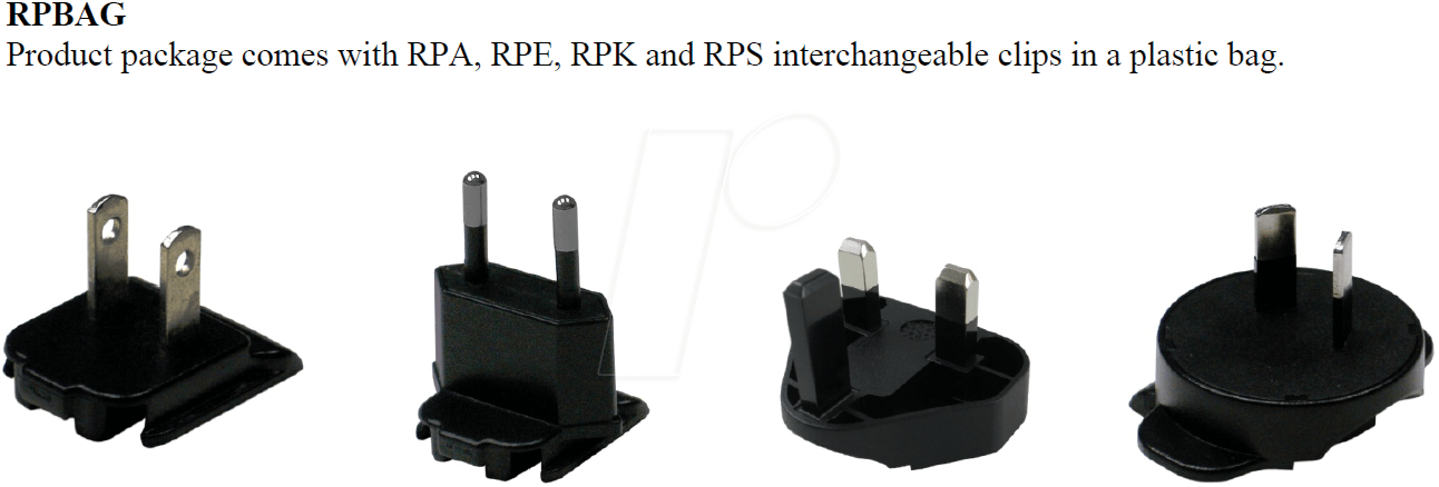 Bild von PSA CLIP-KIT - Adapterset für PSA-Serie, EU, USA, UK, AU