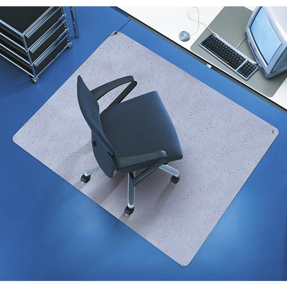 Bild von RS Office Bodenschutzmatte Yoga Flat ESD 130x120cm grau-marmoriert eck