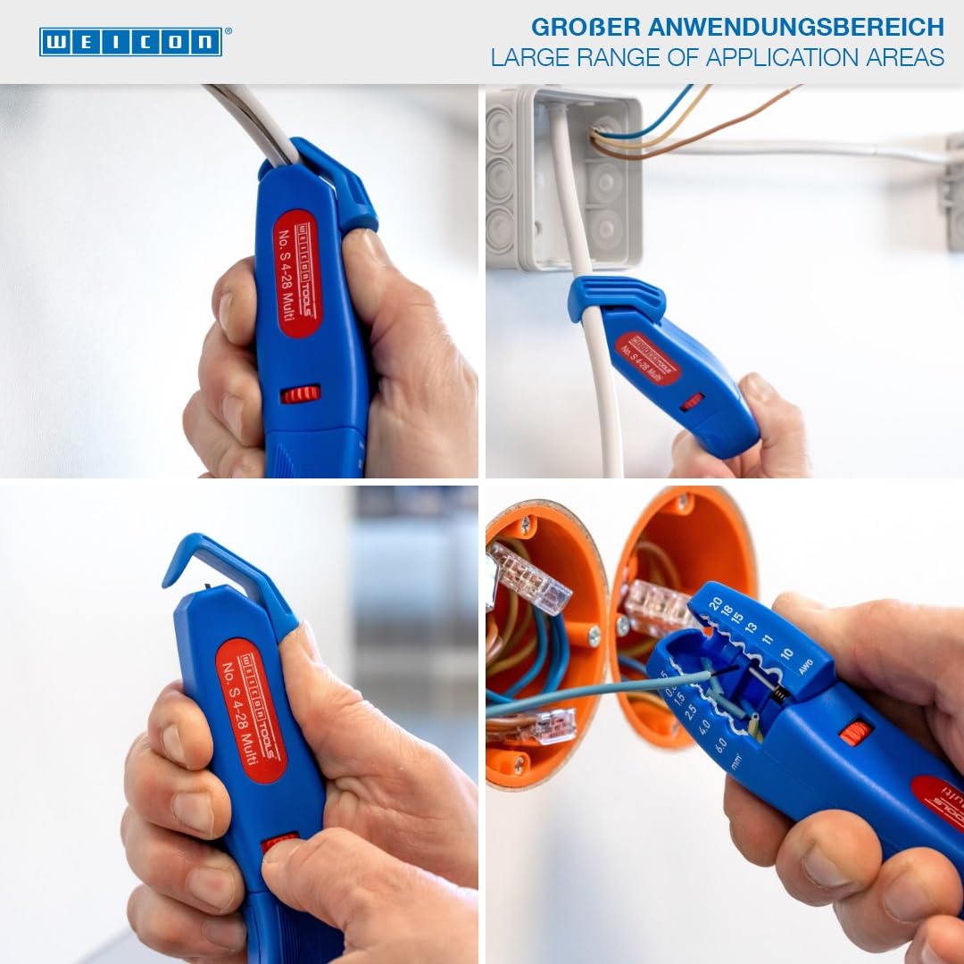 Bild von WEICON TOOLS 50057328 S 4-28 Multi Abisoliermesser Geeignet für Rundkabel 4 bis 28mm 0.5 bis 6mm²
