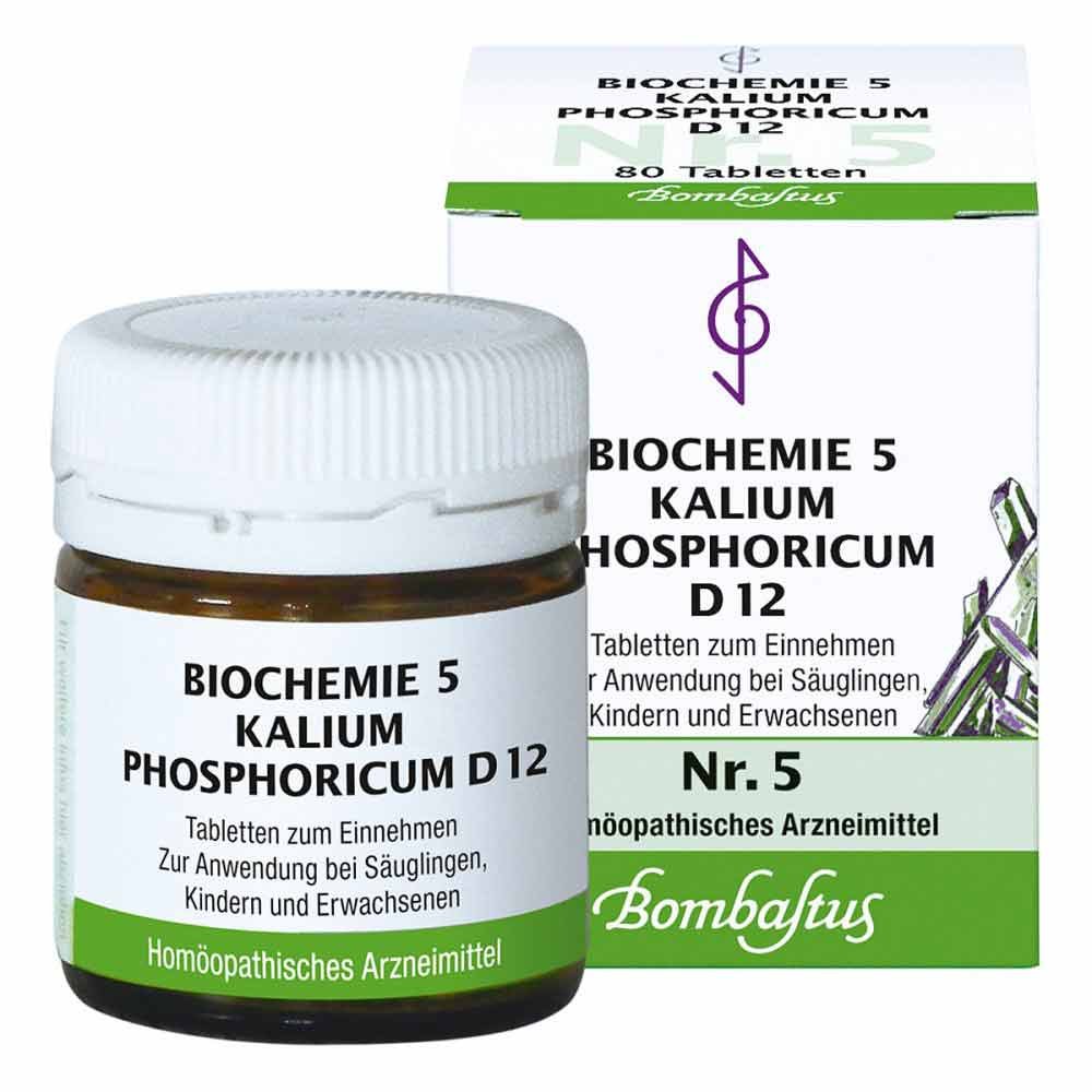 Bild von Biochemie Bombastus 5 Kalium phosphoricum D 12 80 Tabletten - Registriertes homöopathisches Arzneimittel