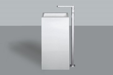 Bild von Alape, Waschbecken, Waschtisch WT.RX450QS, quadratisch B: 455mm H: 900mm T: 455mm, 4805000000, weiss (455 mm, 455 mm)