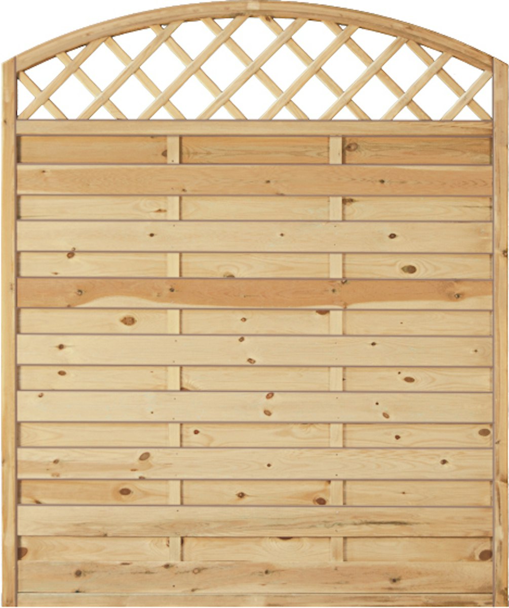 Bild von T&J Sichtschutzzaun Maxi Bogen Ranki Sichtschutz Lamellenzaun, 150x180/160 cm
