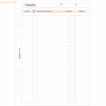 Bild von BIND Terminplaner Ersatzeinlage Maxi A5 149x210mm Finanzen 50 Blatt