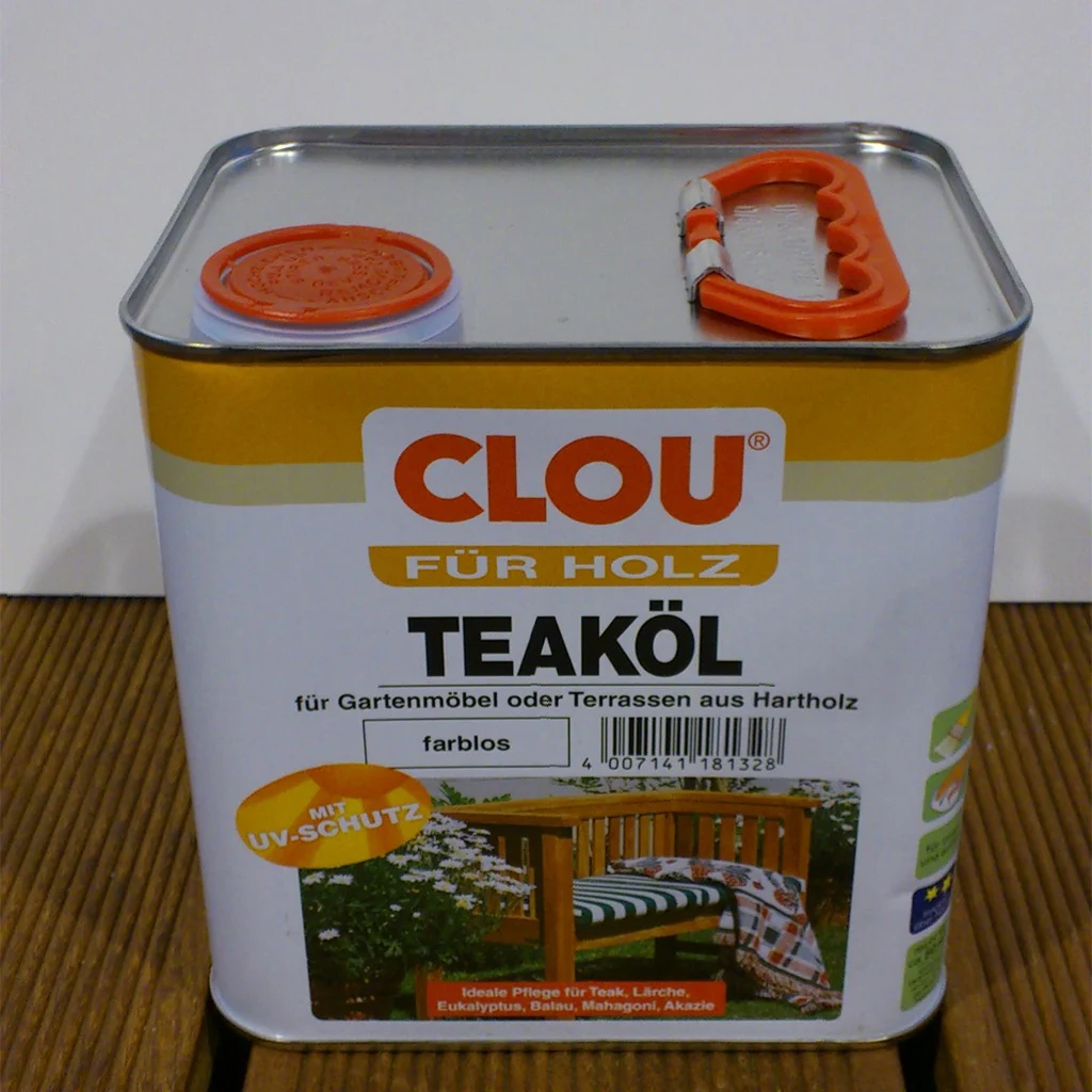 Bild von Clou Teaköl farblos für Gartenmöbel und Terrasse aus Hartholz 2,5 L ""
