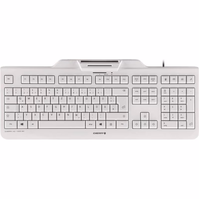 Bild von CHERRY KC 1000 SC - Tastatur - USB - Pan-Nordic - Tastenschalter: CHERRY LPK - Pale Gray