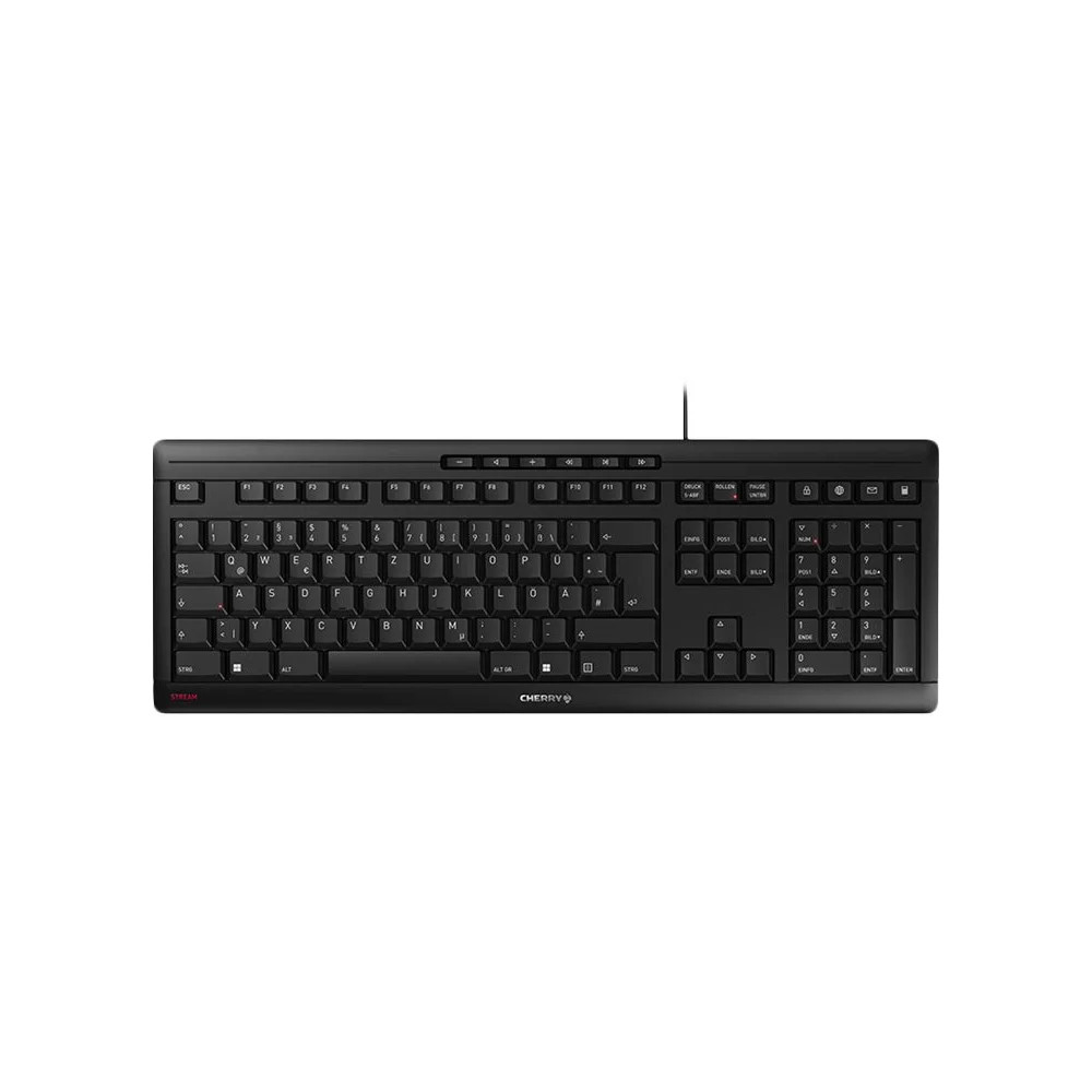 Bild von Cherry Cherry STREAM Keyboard Robuste USB-Tastatur Schwarz für Alltag/Büro Tastatur