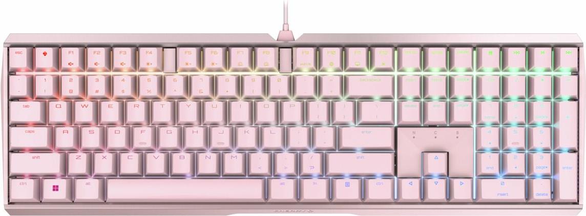 Bild von CHERRY MX Board 3.0S RGB - Volle Größe (100%) - USB - Mechanischer Switch - QZERTY - RGB-LED - Pink (G80-3874HYBEU-9)
