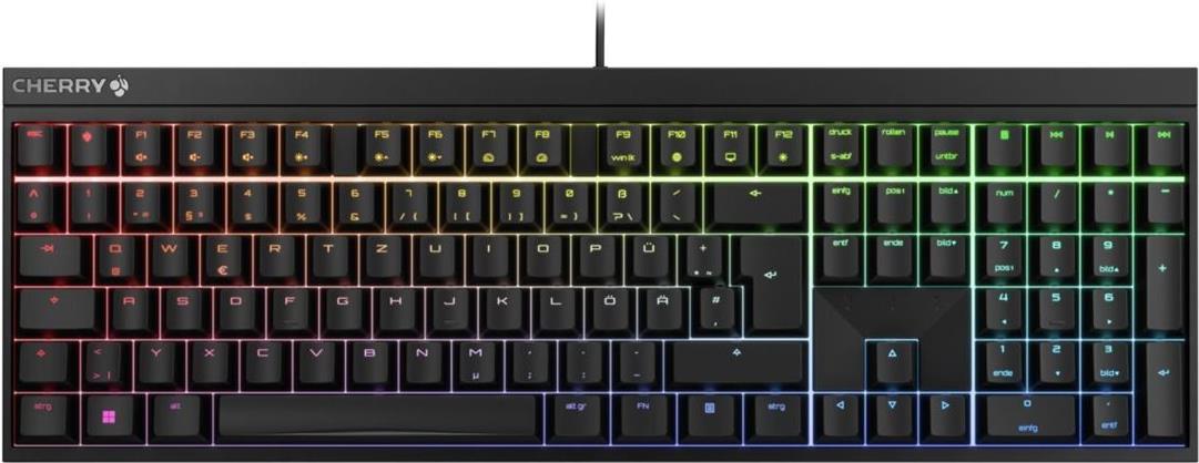 Bild von CHERRY XTRFY MX 2,0S - Tastatur - 100% - full size - Hintergrundbeleuchtung - USB - QWERTZ - Deutsch - Tastenschalter: CHERRY MX2A Red - Schwarz (G80-3821LJBDE-2)