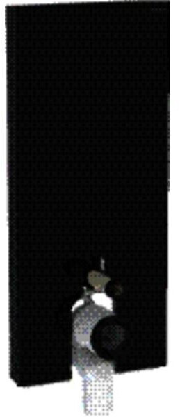Bild von Geberit Monolith Sanitärmodul für Stand-WC, 114cm, Wasseranschluss hinten mittig, mit P-Anschlussbogen, Farbe: Glas schwarz / Aluminium schwarzchrom