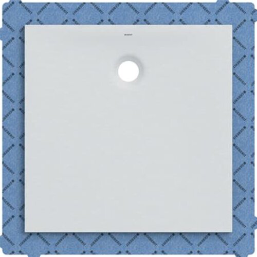 Bild von Geberit quadratische Duschwanne Olona 80x80 cm, Höhe 4 cm, Ablauf hinten mittig, weiß/ matt, 550.900.00.1