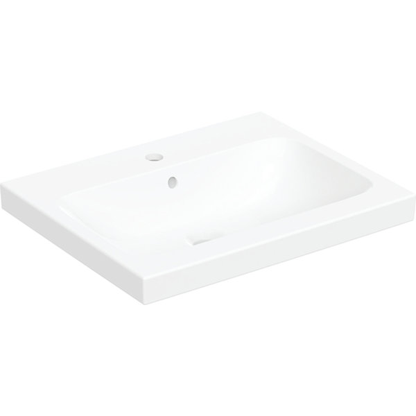 Bild von Geberit iCon Light Aufsatzwaschtisch, 60 cm x 48 cm, mit Hahnloch, mit Überlauf,501847, 501.847.00.1, Farbe: Weiß