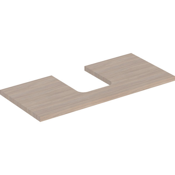 Bild von Geberit ONE Waschtischplatte, Ausschnitt mittig, für Aufsatzwaschtisch Schalenform, 105x3x47cm, 505.274.00., Farbe: Eiche / Melamin Holzstruktur