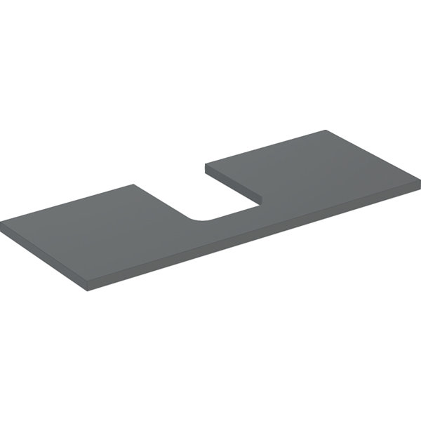 Bild von Keramag Geberit ONE Waschtischplatte, Ausschnitt mittig, für Aufsatzwaschtisch Schalenform, 120x3x47cm, 505.275.00.; Farbe: Lava lackiert matt