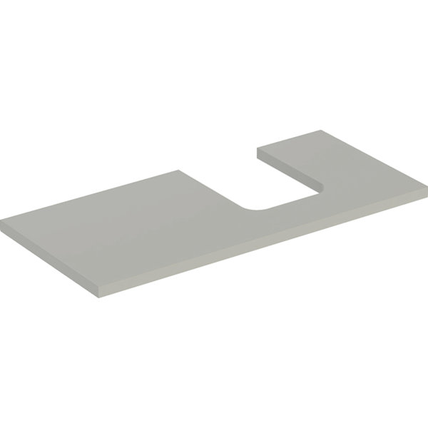 Bild von Keramag Geberit ONE Waschtischplatte, Ausschnitt rechts, für Aufsatzwaschtisch Schalenform, 105x3x47cm, 505.314.00.; Farbe: Greige lackiert matt