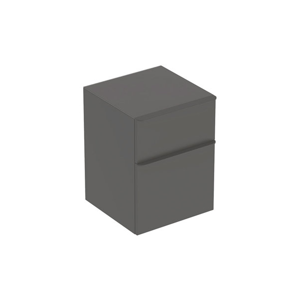 Bild von Keramag Geberit Smyle Square Seitenschrank, 500357, 45x60x47cm, mit 2 Schubladen, Farbe: Lava/lackiert matt - 500.357.JK.1