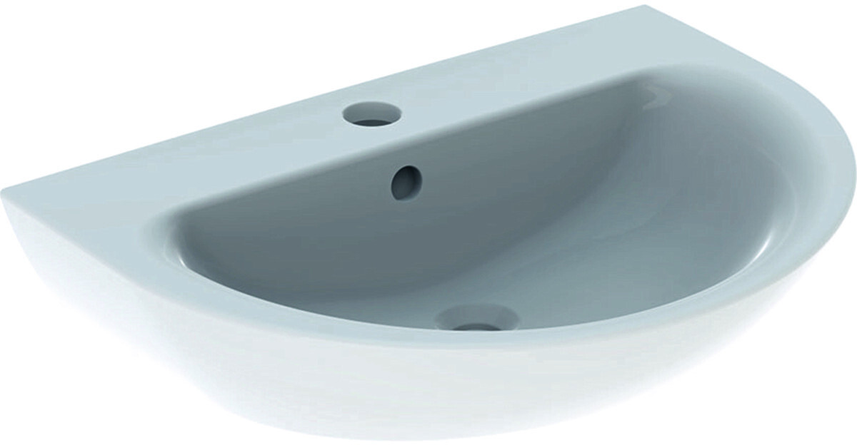Bild von Geberit Renova Waschtisch, 70x52cm m. Hl. mittig, m. Ül., weiß, 500373011 500373011