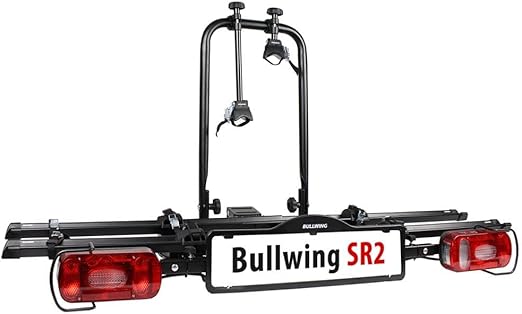Bild von Bullwing SR2 - Fahrradträger für 2 Fahrräder auf die Auto Anhängerkupplung abklappbar (Rahmenhalter,Radstopper,Gurt)