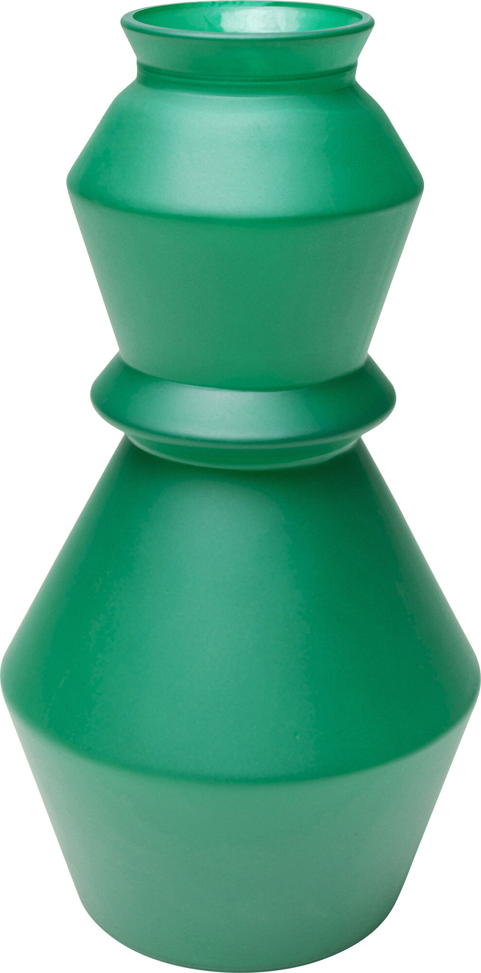 Bild von Kare Design Vase Gina, Grün, 30cm, Blumenvase für Pampasgras, Glasvase, Deko für Wohnzimmer, Esstisch, Regal, Flur, Recyceltes Glas, 30x16x16 cm (H/B/T)