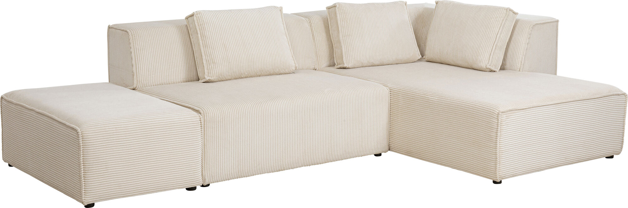 Bild von Ecksofa Infinity Ottomane Cord Creme Rechts