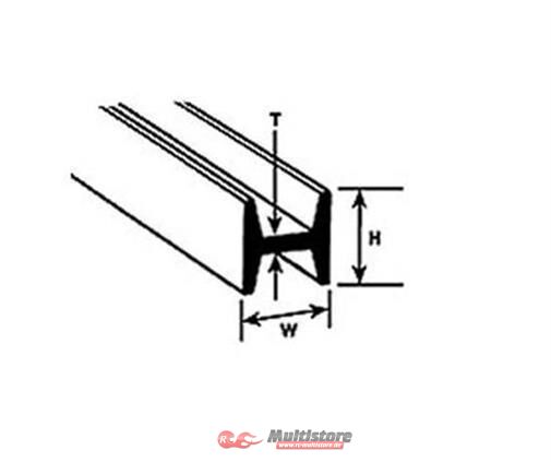 Bild von Krick PLASTRUCT HFS-4 H-Profil 3,2x3,2x375mm (8) / 190543