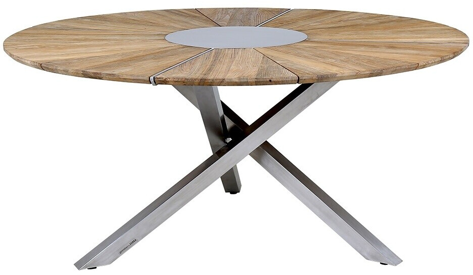 Bild von Zebra Oryx Edge Tisch Edelstahl Teak Ø 160cm