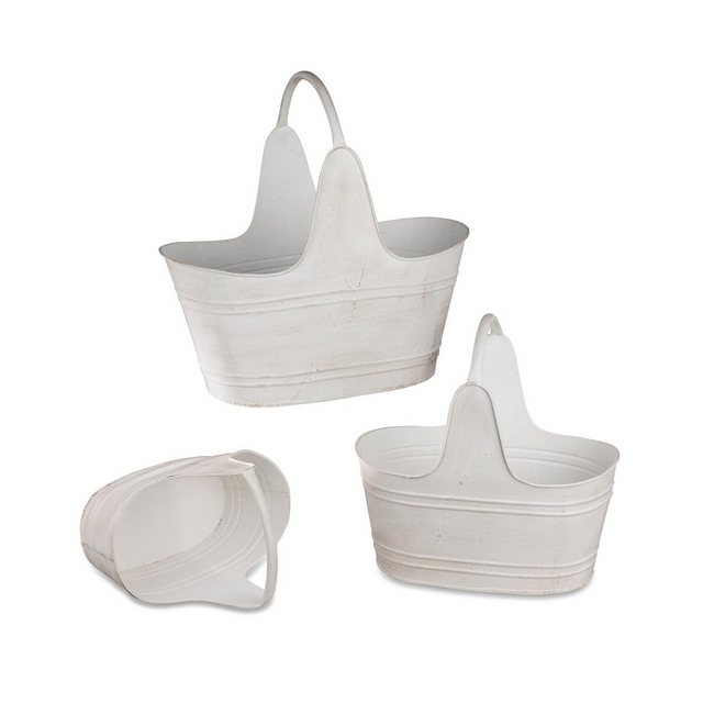 Bild von formano Pflanzkübel Körbe 3er-Set Metall antik (Set, 3 St., 3 Pflanzgefäße), Pflanzgefäß Gartendeko