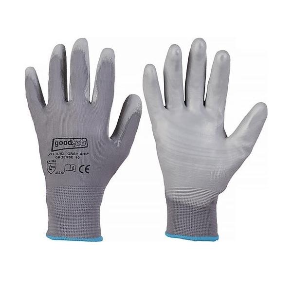 Bild von 12 Stk. Goodjob Handschuh GREY GRIP Gr.7 grau EN 420/EN 388 PSA II 0702-07