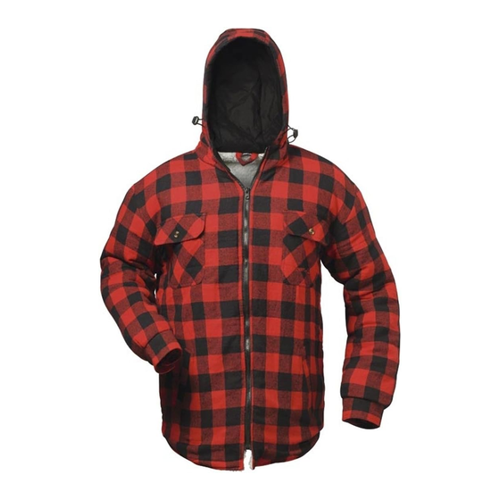 Bild von Craftland Oregon Thermohemd mit Kapuze – Rot/Schwarz Kariert