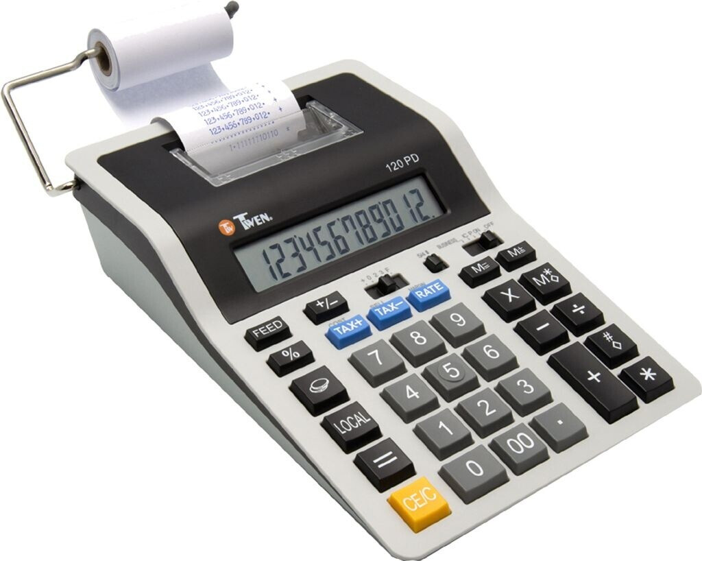 Bild von TWEN Taschenrechner 120 PD, mit Druckfunktion/ 2-Farbdruck